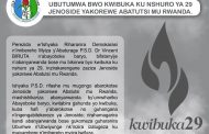 Ubutumwa bwo kwibuka ku nshuro ya 29 jenoside yakorewe Abatutsi mu Rwanda.
