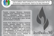 Ubutumwa bwo kwibuka ku nshuro ya 30 Jenoside yakorewe Abatutsi mu Rwanda.